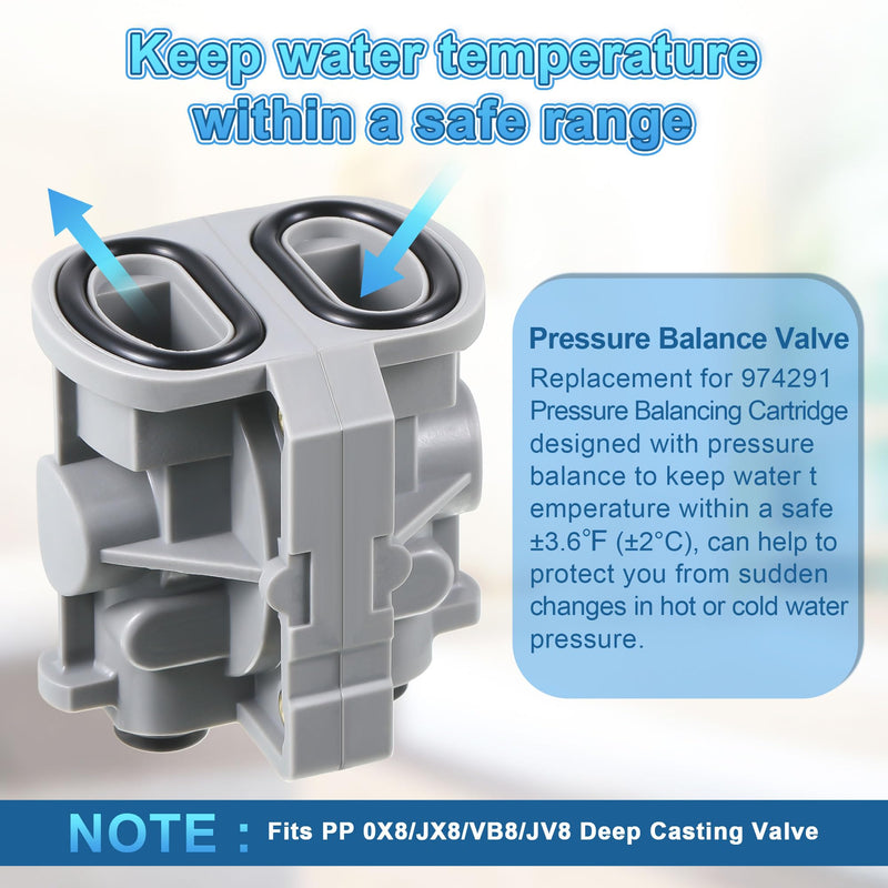 Dreyoo 1 Pcs Replacement for 974291 Pressure Balancing Cartridge, Tub and Shower Cartridge Compatible with Price Pfister 0X8/JX8/VB8/JV8 Deep Casting Valve