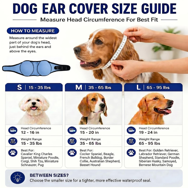 HOFi Waterproof Dog Ear-Covers for Bath: Block 99% of Water from Dog Ears