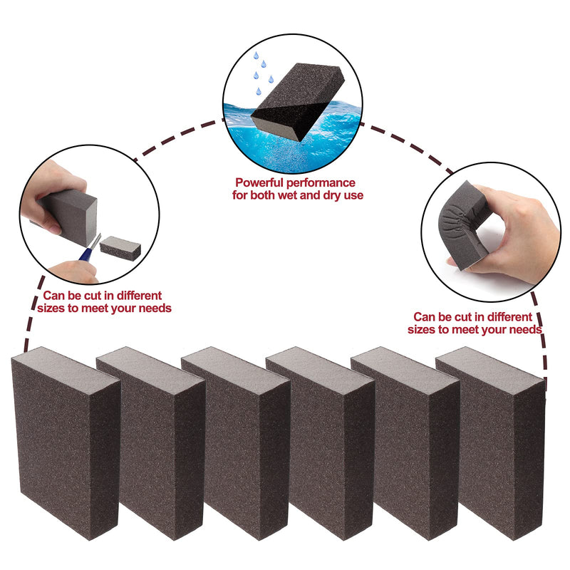 100 Grit Medium Sanding Block - 12Pcs, Wet Dry Sanding Sponge Foam Sandpaper Block Washable & Reusable Sandpaper Sponge for Drywall Wood Plastic Metal Furniture 100 Grit(Medium)
