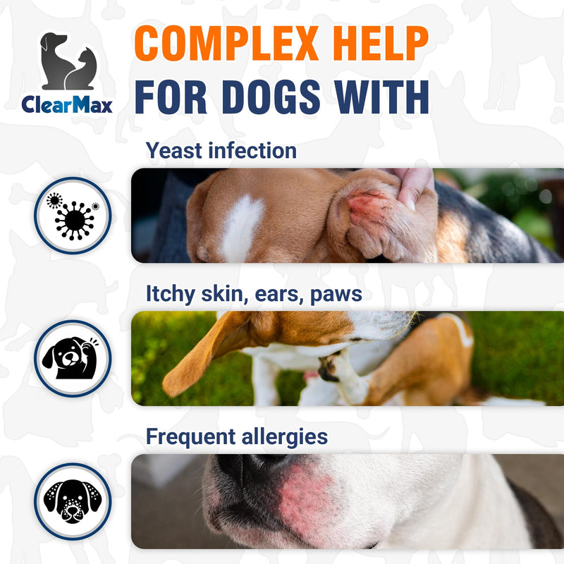 Yeast Infection Treatment for Dogs Soothes Itchy Ears and Irritated Skin – Helps with Allergies, Redness & Maintains Gut Work – Liquid Yeast Infection Drops for Dogs with Natural Beef Flavor – 2 Oz 2 Fl Oz
