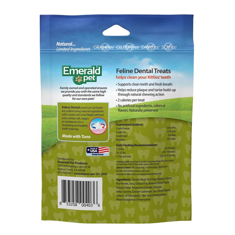 Feline Dental Treats — Tasty and Crunchy Cat Dental Treats Grain Free — Natural Dental Treats to Clean Cat Teeth, Freshen Cat Breath, and Reduce Plaque and Tartar Buildup — Tuna Treats, 3 oz - PawsPlanet Australia