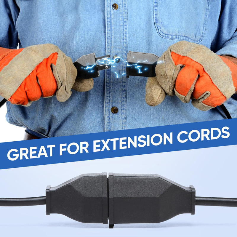 Extension Cord Repair Replacement Ends,Male and Female Electrical Plug Ends，Male Plug End Eeplacement 3 Prong,125V 15A 2Pole 3Wire Connector Straight Blade Plug (Male&Female,1 Set) Male and Female-1 Set