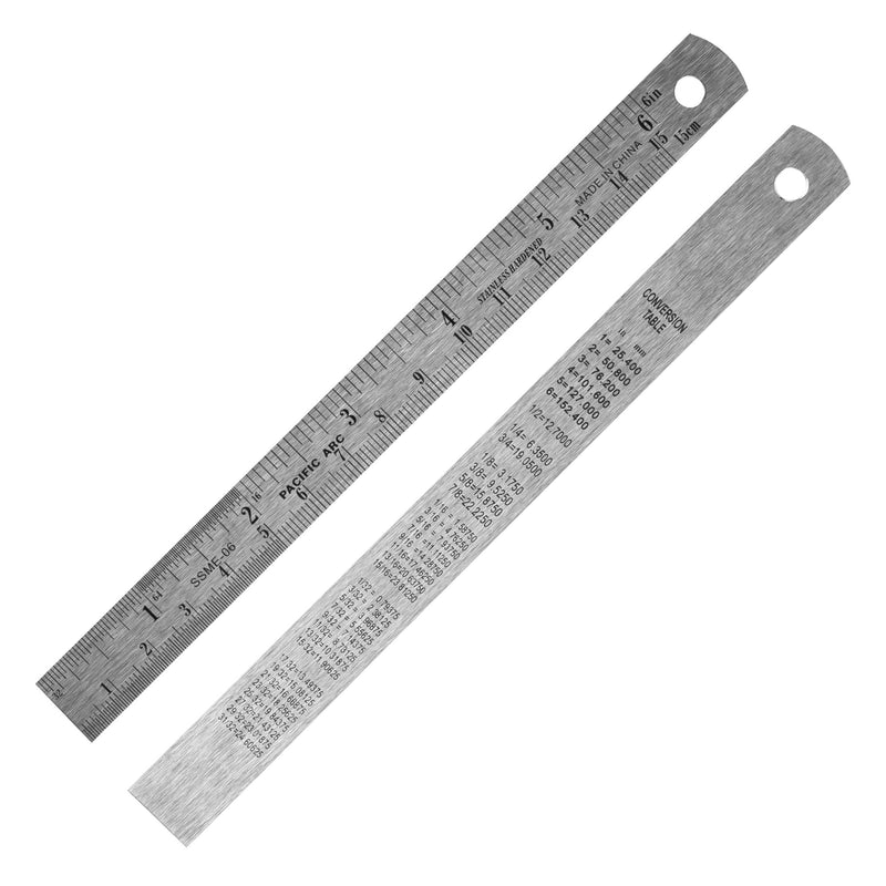 Pacific Arc 6 Inch Stainless Steel Ruler with Inch/Metric Conversion Table 6 In - NewNest Australia