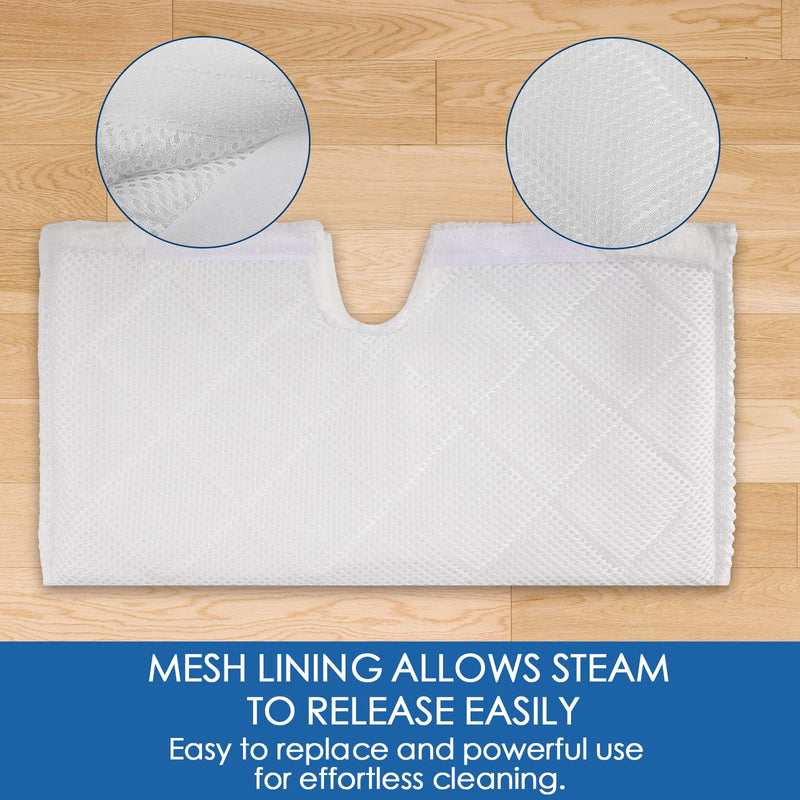 Replacement Microfiber Steam Mop pad Cleaning Pads for Shark Steam Pocket Mop S3500 Series S3550 S3501 S3601 S3601D S3901 S3801 S3801CO, White, S3501-White 4 Pack Short Plush