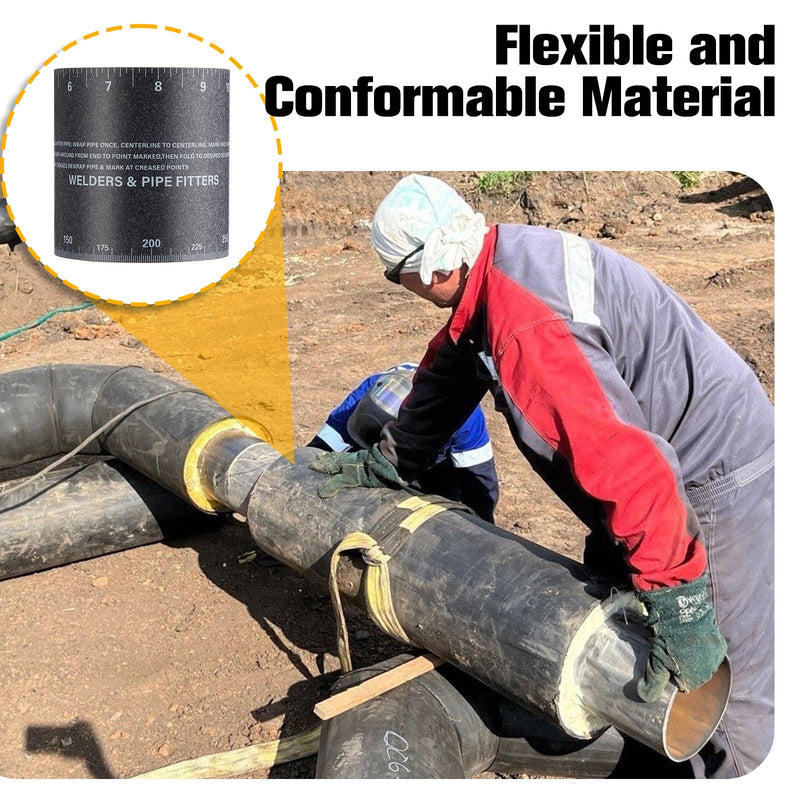 Relaxweex 2 Pack Pipe Wrap Around Flex Angle Pipe Measuring Tool for 1" to 6" and 2" to 16" Diameter Pipes, Heat Resistant 350°f, Pipes Fitting Tool with Storage Box for Welders & Plumbers 2-16in and 1-6in