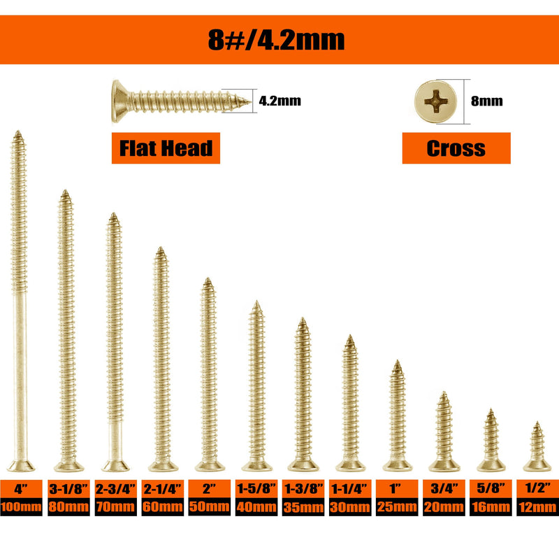 60PCS #8 X 4" High Hardness Drywall Screws, Zinc, Coarse Thread, Phillips Drive, Bugle Head, Wood Screws with Organizer Box & 1 Phillips PH2#2 Long Bit #8 X 4" Coarse Thread Zinc