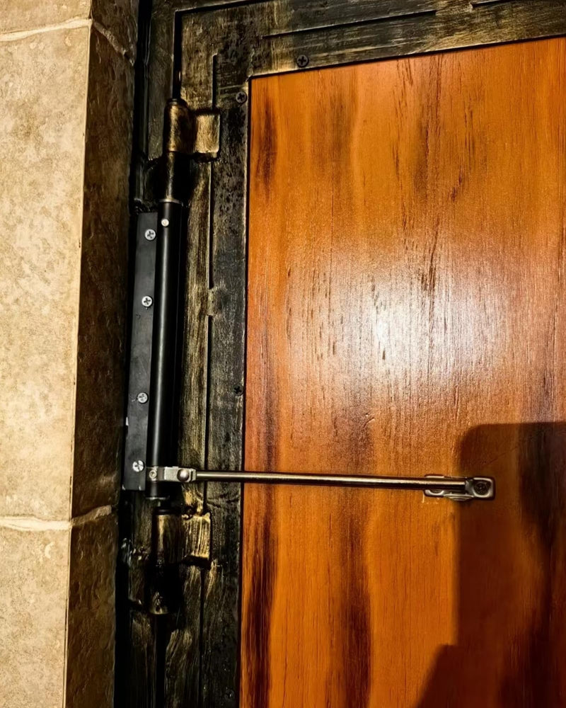 Automatic Door Closer for Home Easy to Install | Safety Spring Door Closers | Auto Soft Close to Convert Hinged Doors to Auto Self Closing | Adjustable Catch Speed | with Arm, Screw, Wrench 1 Pack Black