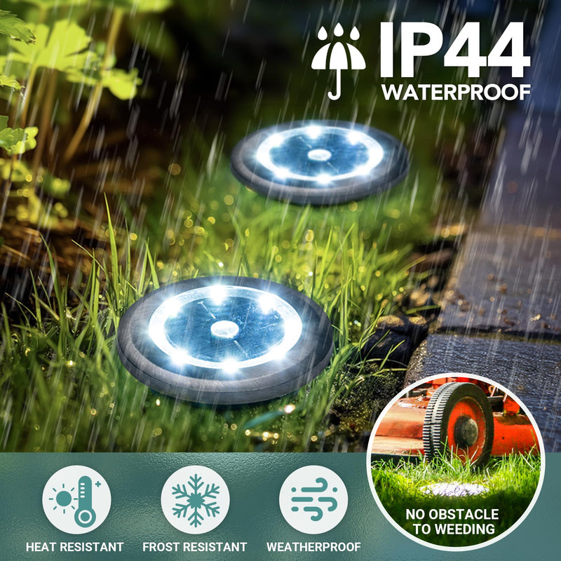 SOLPEX Mini Solar Ground Lights, 20 Pack Solar Lights Outdoor Waterproof, Pathway Lights Solar Powered, Solar Garden Lights, Landscape Lighting for Yard Driveway Walkway (Cool White) Cool White