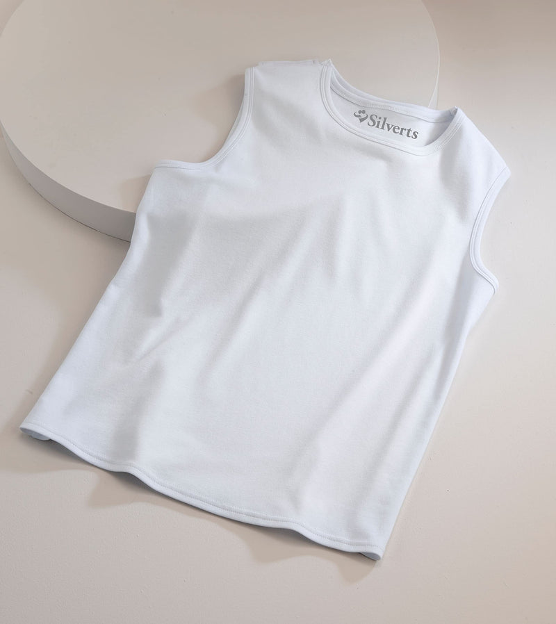 Silverts Women’s Adaptive Open Back Sleeveless Camisole 3 Pack Assisted Dressing Elderly Clothing Undershirt X-Large True White