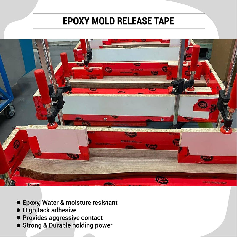 Construction Sheathing Tape, Epoxy Resin Tape, 2.4 in x 180 ft (Red) Red