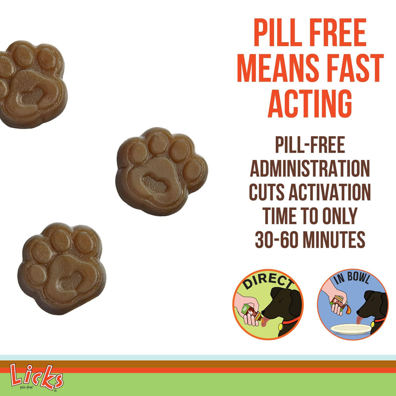 Licks Pill-Free Dog Calming Gummies - Zen Calming Aid Supplements for Aggressive Behavior & Nervousness - Calming Dog & Puppy Treats for Stress Relief & Dog Health - Dog Gummies - 90 Use - PawsPlanet Australia