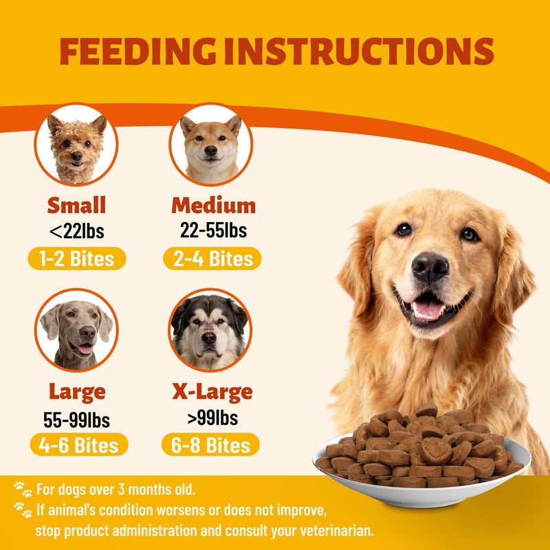 Green-Lipped Mussel Bites for Dogs, Natural Hip & Joint Supplement with MSM, Vitamin E, Omega-3 - Supports Joints Comfort & Promotes Normal Mobility - Large Volume (330 Ct)