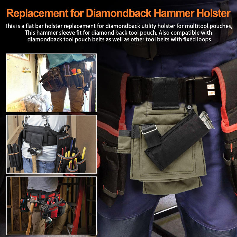 Flat Bar Holster Replacement for Diamondback Utility Holster for Multitool Pouches, for Diamondback Hammer Holsters Tool Belts Holsters Sleeve Adjustable Strap - Suit for Carpenters, Roofers, Framers