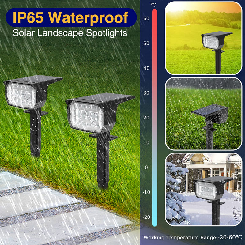 nipify 4 Pack Solar Spot Lights Outdoor Color Changing, 7 Modes Halloween RGB Solar Powered Waterproof Spotlight, Landscape Lighting for Outside Yard Garden Pathway Multicolor