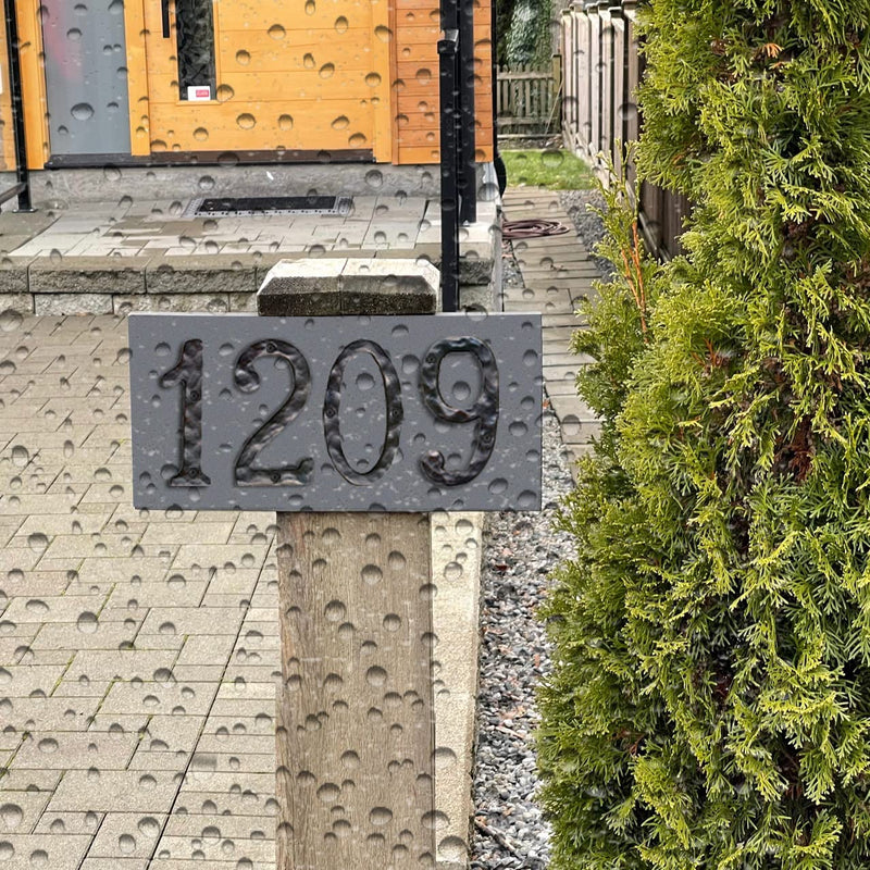 NACH House Numbers for Outside, 5.5 inch Black Address Numbers for House - Number 1 - Rustic Numbers for Outside with Mounting Hardware