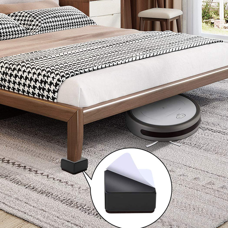 Ezprotekt 1.2 Inch Bed and Furniture Risers, Heavy Duty Square Sofa Tables Couch Chair Risers, Width 2.4"-Adds 1.2" Height, Supports 20,000 lbs, Protect Carpet & Floors from Scratches (4 Pack, Black) 1.2" x 2.4"