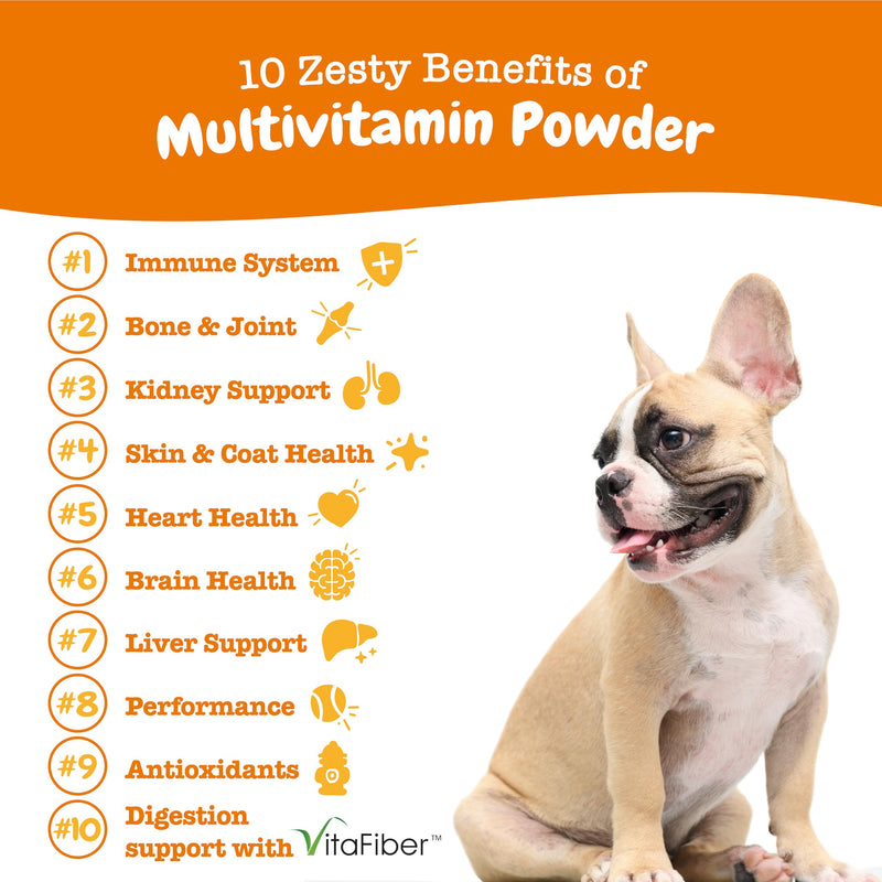 Zesty Paws 10-in-1 Multivitamin Powder for Dogs - Gut, Immune, Joint, Skin & Coat Support, and More - Dog Food Toppers with Vitamins, Omega 3 Fish Oil & Premium VitaFiber IMO - Salmon Flavor - 30 Ct - PawsPlanet Australia