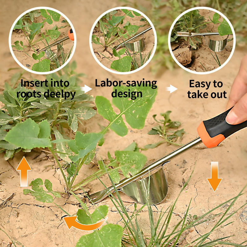 2025 Hand Weeder Tool, Rubber Handle Manual Weeder Puller Tool, Uprooting Weeding Tools, Crack Weeder Crevice, 4 Teeth Weeding Tool, Weeding Artifact Tool for Gardening(3 Pcs) All-purpose(3 Pcs)