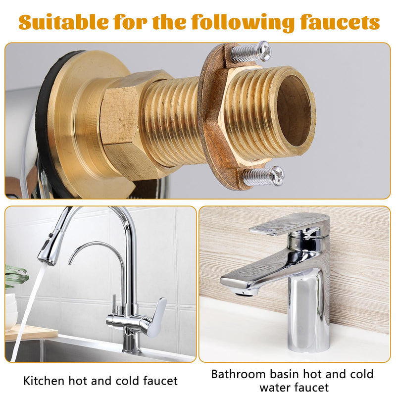 1 Set Brass Faucet Lock Nut Brass Female Locknut Faucet Washers for Secure Faucet Nut Hex Faucet Locknut Plumbing Installation Kit of Bathroom Lock Nuts Thread M32*1.25 (Inner Diameter:32mm/1.23in)