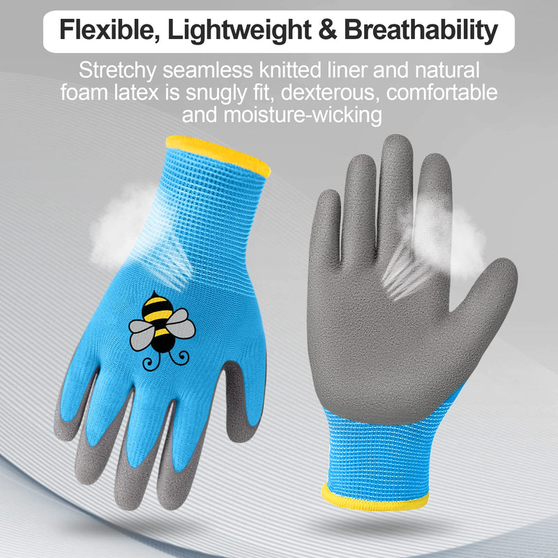18 Pairs Kids Gardening Gloves Children Garden Glove Foam Rubber Coated Yard Work Gloves for Kids Toddlers Youth Boys Girls (Medium (Age 6-8)) Medium (Age 6-8)