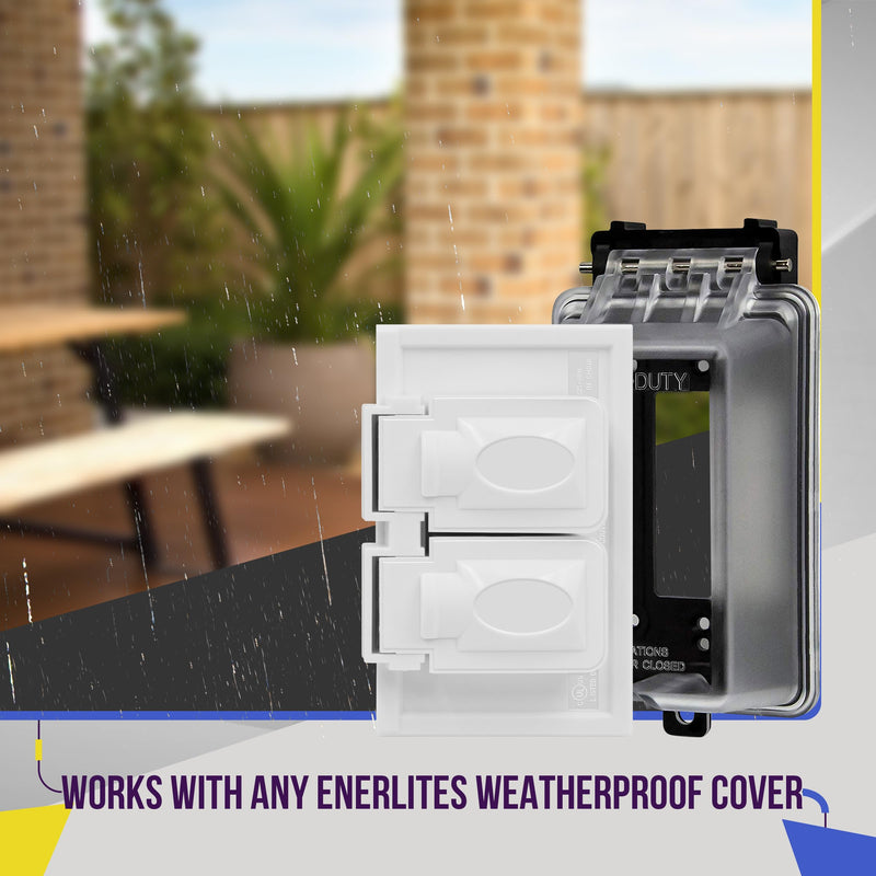 ENERLITES Weatherproof Outlet Box with Three 3/4-in Threaded Outlets, Outdoor Electrical Box, 3 Holes 0.75” Each, 1-Gang, 4.57” Height x 2.83” Length x 2.05” Depth, EN1375 0.75 Inch