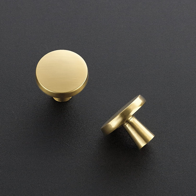 Ravinte 30 Pack Solid Knobs Kitchen Cabinet Knobs Round Knobs Dresser Drawer Knobs Gold Cabinet Hardware Round Cabinet Door Knobs Drawer Knobs Brushed Brass Drawer Pulls Rustic