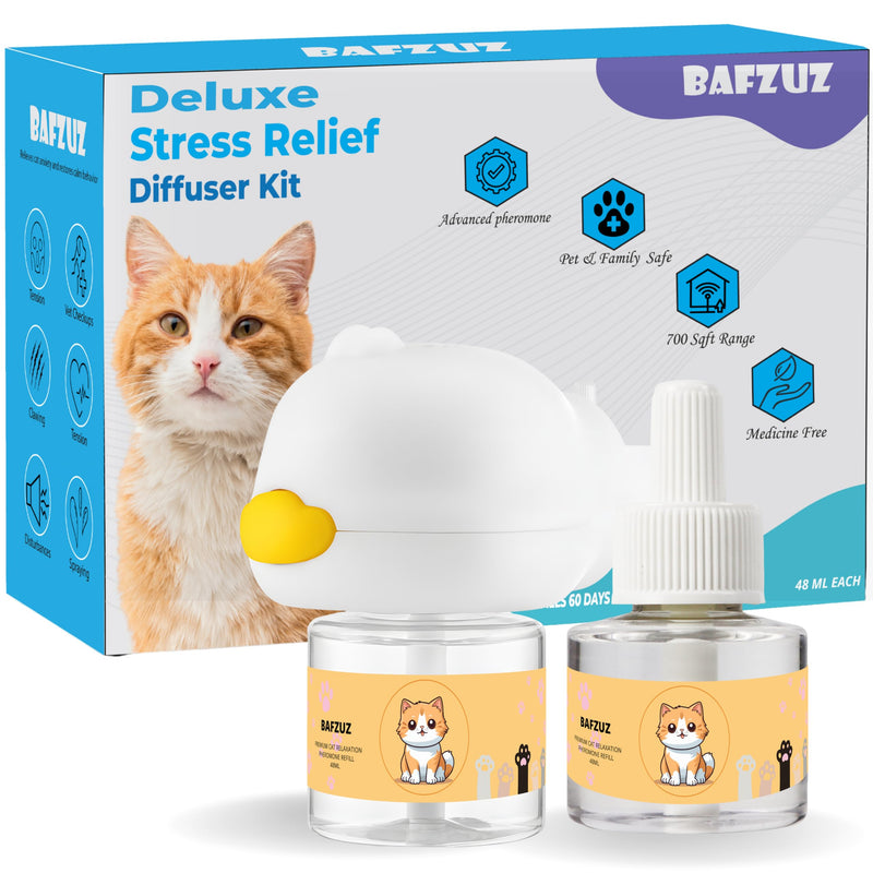 Cat Calming Pheromone Diffuser | Support Anxiety Stress Relief | Helps Stop Scratching Spraying Peeing Hiding Aggression | 60-Day Kit