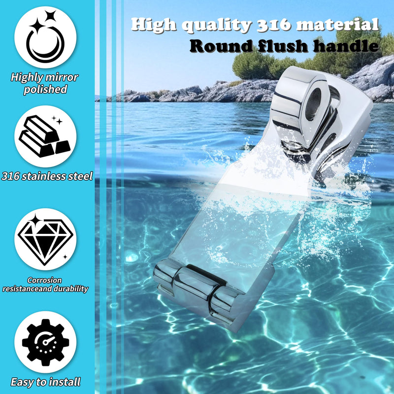 Marine Grade Door Hasp Anti-Rattle Boat Latches with Turning Padlock Eye Mount, 316 Stainless Steel Marine Hatch Latch Boat Heavy-Duty - Yacht & Boat Hardware - 1Pcs/2Pcs Pack of 2