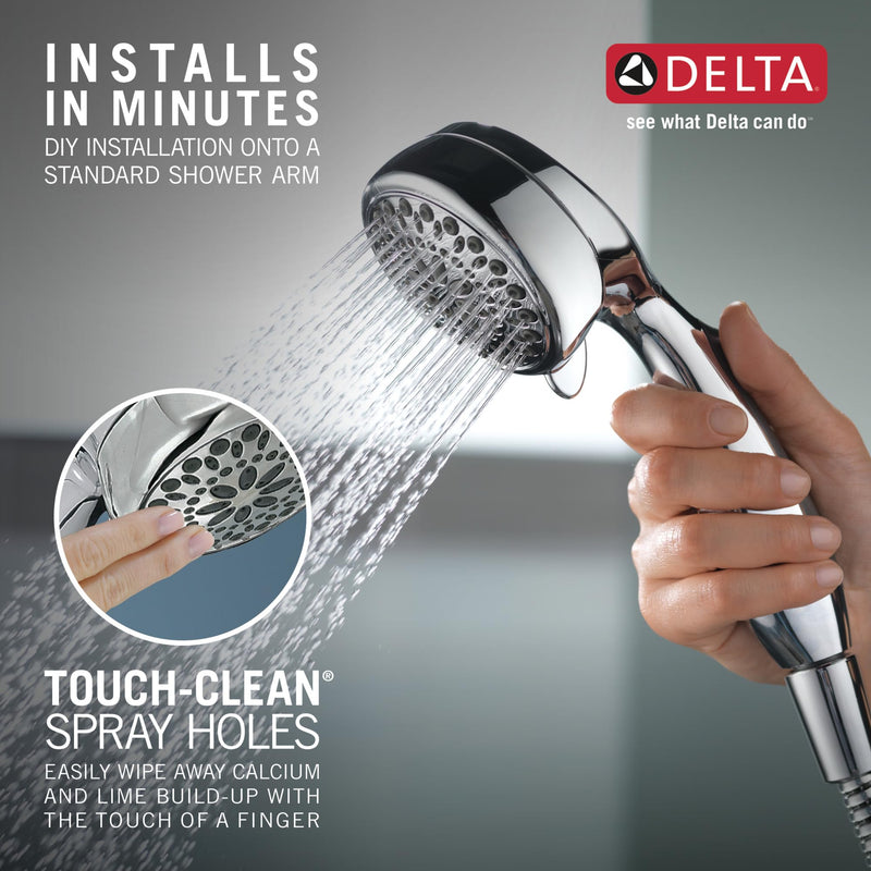 Delta Faucet 7-Spray Touch-Clean Hand Held Shower Head with Hose, Chrome, 75700 3.56 inches x 3.38 inches
