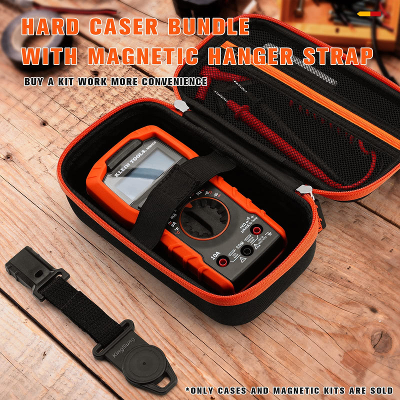 Hard Caser Bundle with Magnetic Hanger Strap Replacement for Klein Tools MM400/MM325/MM300/MM200/ET140/MM720 Digital Multimeter by KingSung