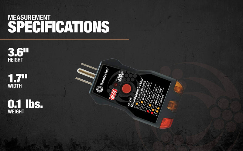 Southwire 40022S GFCI Receptacle Tester Newer Model