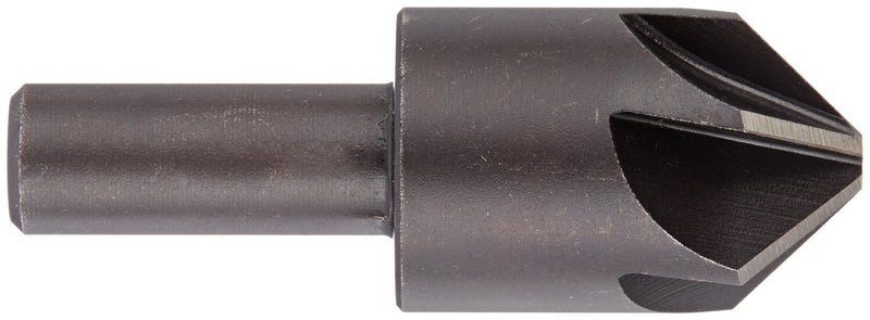 KEO 55051 High-Speed Steel Single-End Countersink, Uncoated (Bright) Finish, 6 Flutes, 90 Degree Point Angle, Round Shank, 1/2" Shank Diameter, 1" Body Diameter