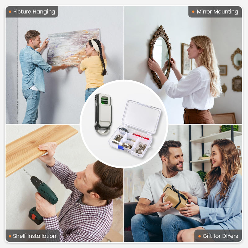 Stud Finder with Picture Hanging Kit - Strong Magnet Stud Finder Wall Scanner 85 PCS Picture Hangers Essentials with Level and Magnetic Markers