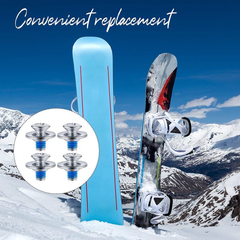 Ferraycle Snowboard Binding Screw Set Include Snowboard Mounting Screws Snowboarding Binding Screws and Snowboarding Screw Washers, Silver 32