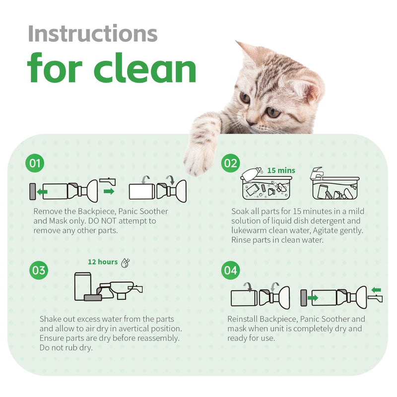 Neobay Cat Inhaler Spacer with Unique Panic Soother & Sensitive Breath Indicator – Designed for Cats with Asthma & Respiratory Issues, Includes 2 Cat Inhaler Masks Green