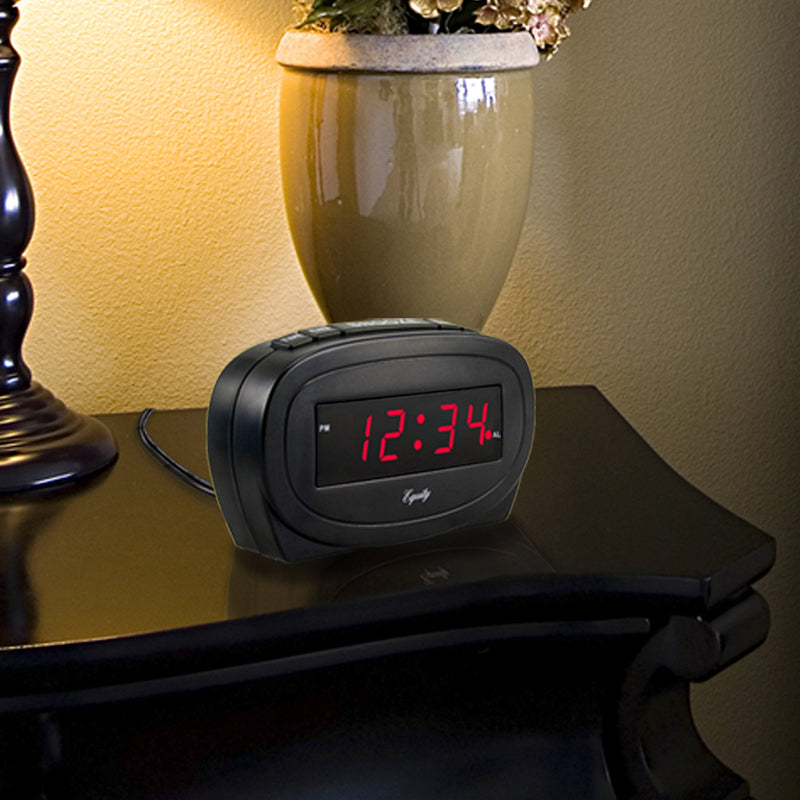 Equity by La Crosse 30228 LED Alarm Clock,Black 4.50"W x 1.85"D x 2.65"H Black