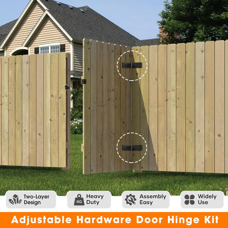 Heavy Duty Gate Hinges, 270 Degree Outdoor Hinge, Heavy Duty Hinges for Wood Fence, Shed, Barn Door, Outdoor Door (4 Pack) 4