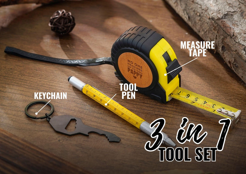 INNObeta Pappy Gifts Tool Set for Grandpa, 16-Foot Easy Read Retractable Tape Measure with Fractions for Father's Day, Birthday, Christmas