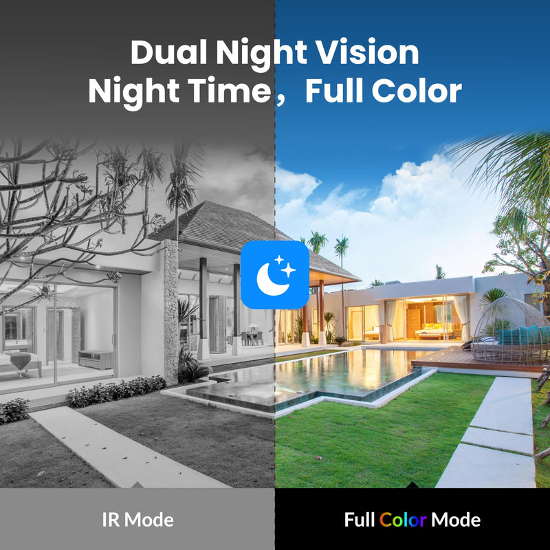Solar Security Camera Outdoor Wireless, 2K Color Night Vision, Battery Powered PIR Motion Detection,2.4GHz WiFi Cameras for Home Surveillance, Light and Sound Alarm, 2-Way Audio 1-Pack
