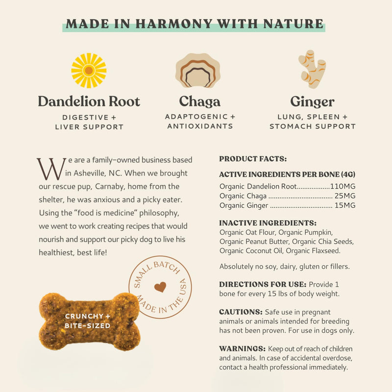 Inner Glow Digestive Dog Treats - Gut Health Support with Prebiotics, Dandelion & Chaga - Vet Formulated for Diarrhea Relief & Immune Support - Organic, Vegan, 2-Pack Inner Glow 4 Ounce (Pack of 2)