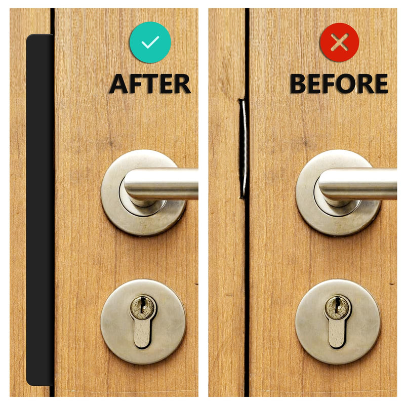 Door Latch Guard Stainless Steels Home Security Door Lock Plate L-Shaped Outswing Door Security Protector Extra Security Home Security Door Latch Cover to Block Access Black (7in-2pcs) 7in-2pcs