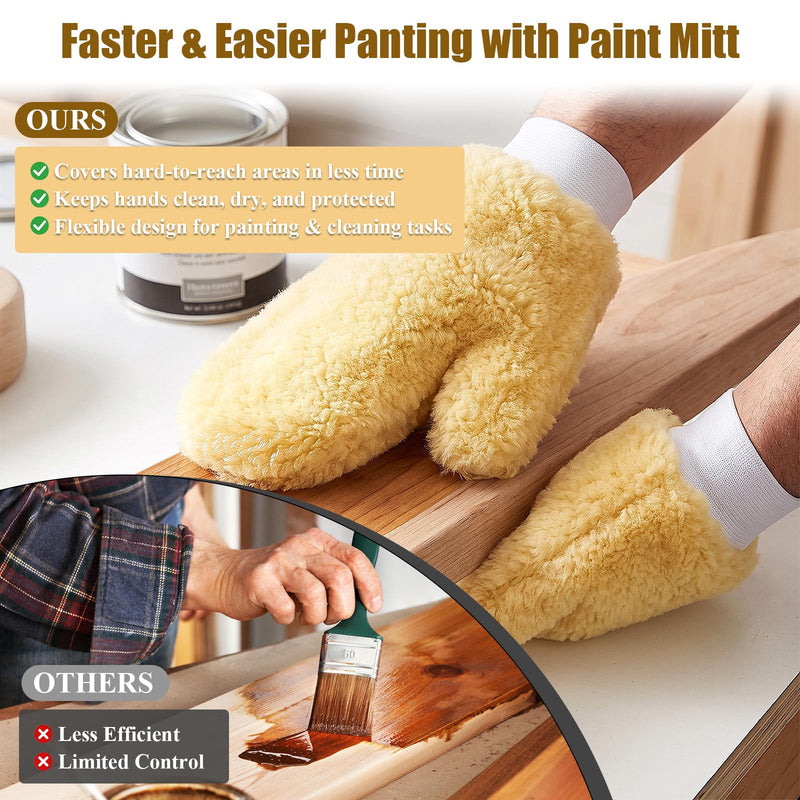 10PCS Paint Mitt Gloves for Painting Railing Fence, Reusable Painters Mitts