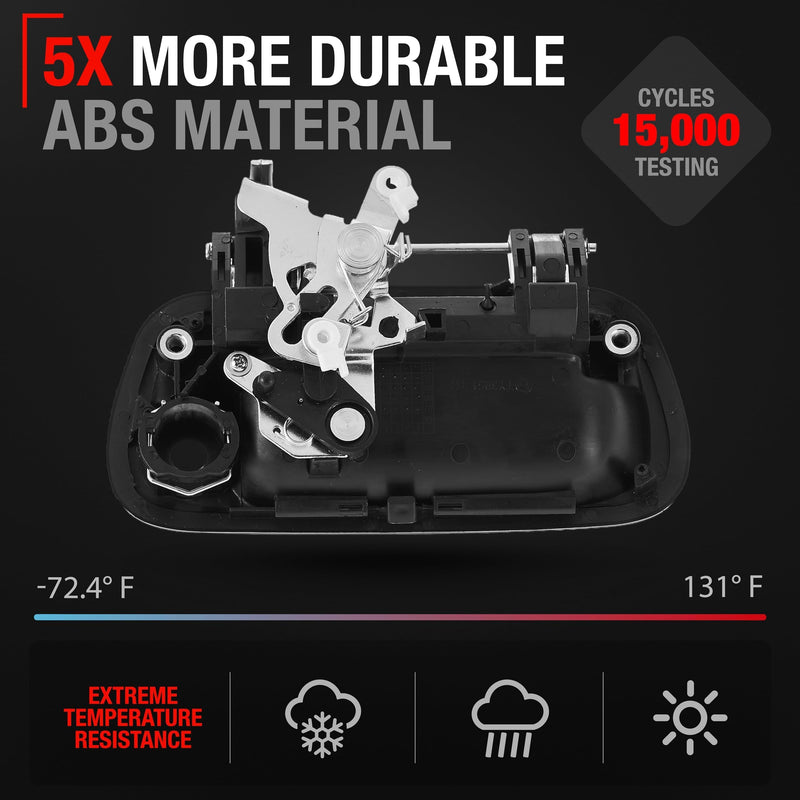 Tailgate Handle Assembly Replacement with Keyhole - Compatible with 2000-2006 Toyota Tundra - Tail Gate Handle Latch Textured Black - OEM 69090-0C030-C0, 69090-0C010, 80866, TO1915110 Standard - 3.32 x 5.11 x 3.32 inches