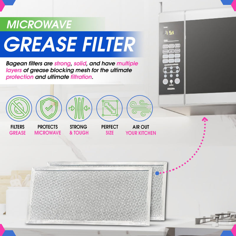 Microwave Filter Replacement 5.78" x 12.91" Fits W10208631A Whirlpool Microwave Filter - Aluminum Mesh Screen Grease Filter - Freshens and Filters Kitchen Air in Over the Range Oven Vent Fan 1