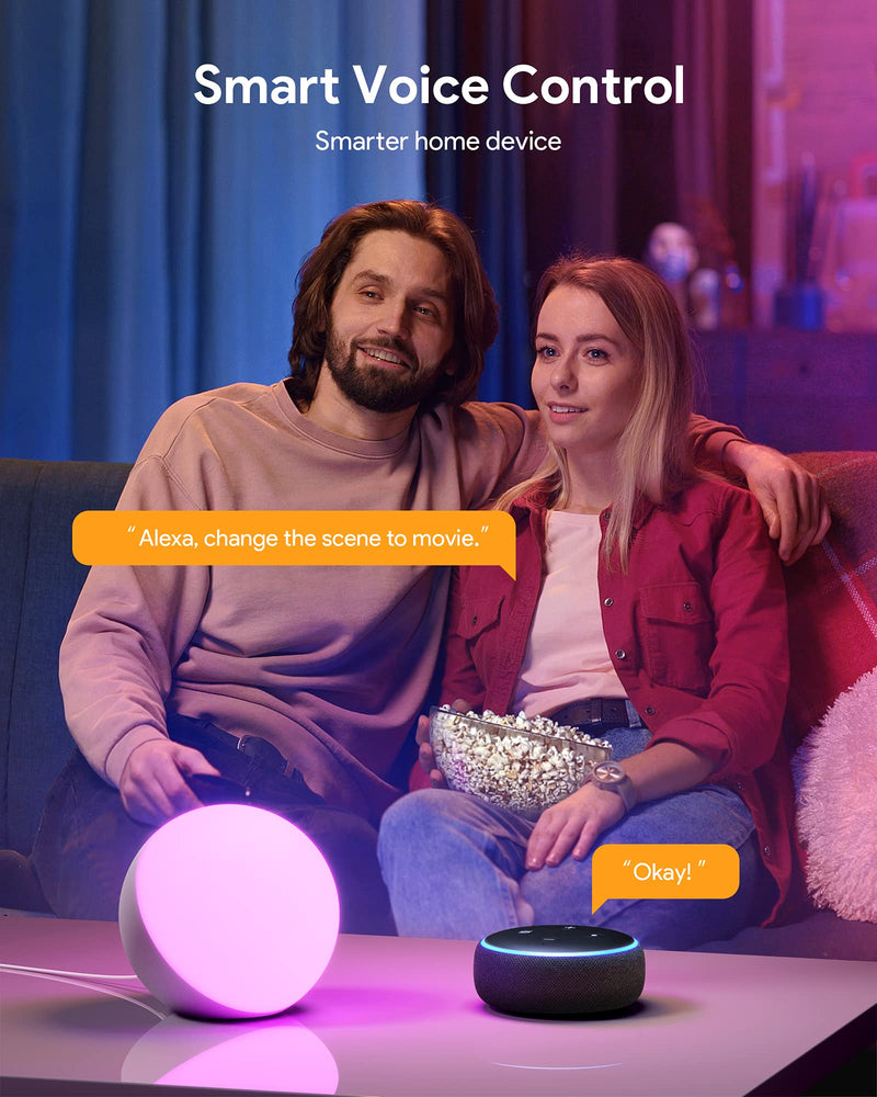 Hifree Smart Table Lamp, Dimmable Desk Lamp with App/Voice Control, LED RGB Color Changing Touch Lamp, Night Light for Bedroom Compatible with Alexa Touch + APP + Voice Control