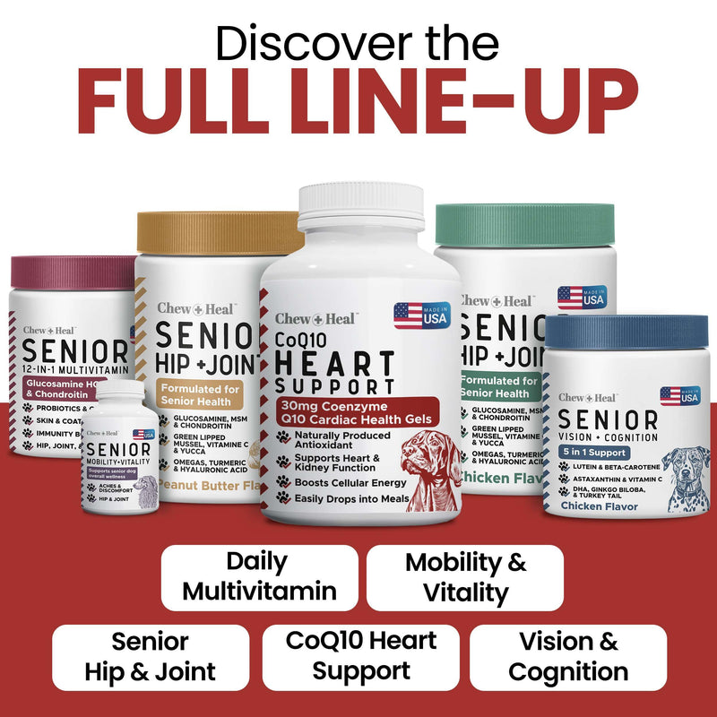 CoQ10 for Dogs, 60 Soft Gels - Dog Heart Health Supplement, Cardiac and Kidney Support - 30mg Coenzyme q10 for Dog Cardiovascular, Immune Health and Cellular Energy Support - Made in the USA