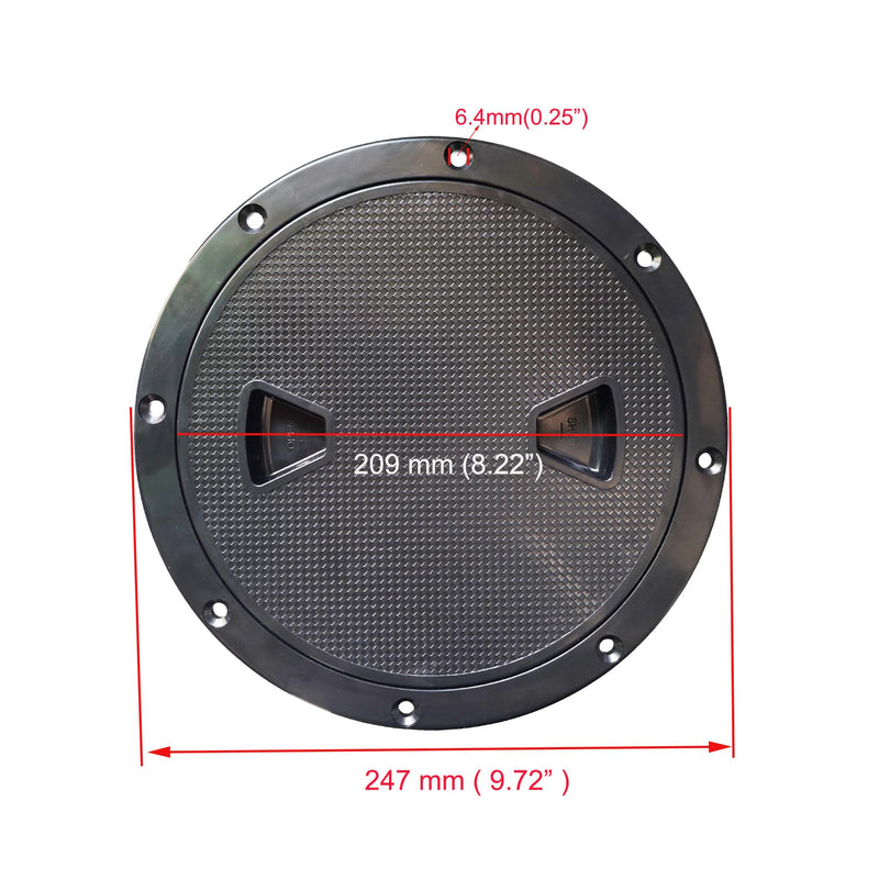 2 Pcs 8 Inch Boat Round Non Slip Inspection Hatch, Detachable Cover and Pre-drilled Holes in Deck Circular Plate with Screws for Marine Yacht RV Truck Vent Accessories