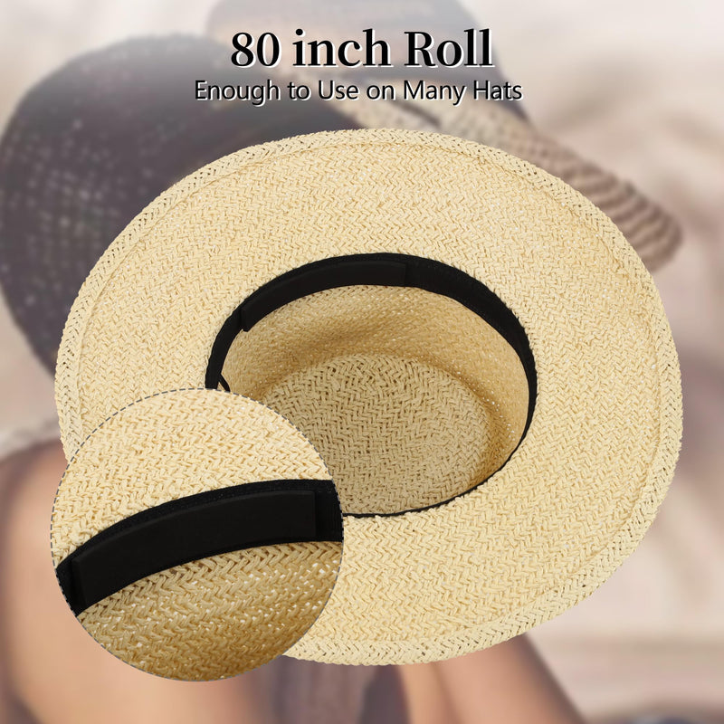 Hat Tape Roll 80" Hats Size Reducer Insert Foam Filler Cap Sizing Tape Self Adhesive for Hard Hat, Cowboy, Fedora, Baseball Caps, Pana, Straw, Western