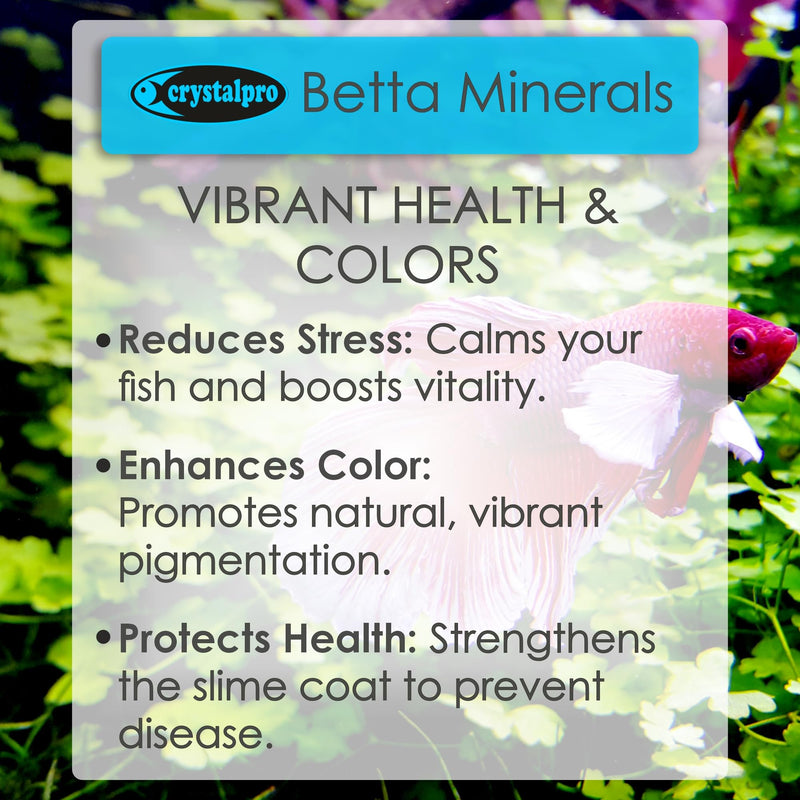 Betta Minerals for Betta Fish Health - Reduces Stress - Boosts Protective Coat - Aquarium Mineralizer (4.2 Oz (125ml)) 4.2 Oz (125ml)