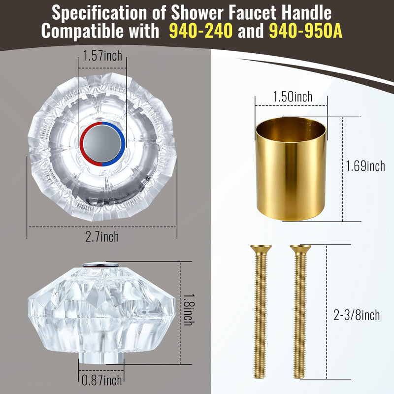 Dreyoo Trim Kit Compatible with Price/Pfister Avante, 1 Set, Polish Brass Polished Brass